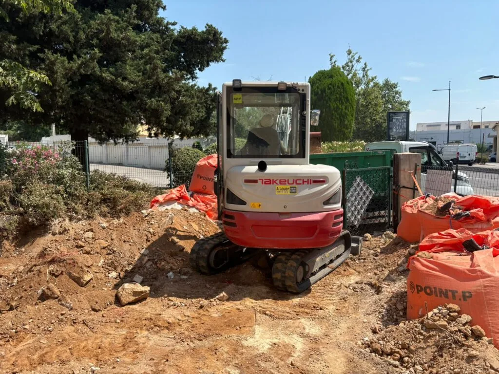 Tri des déchets sur un chantier de terrassement